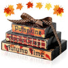 Ferraycle Fall Tiered Tray Decor Mini Books Pumpkin Wood Sign Farmhouse