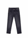 Bienzoe Boys Adjustable Waist Black Ripped Slim Denim Jeans Size 6