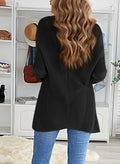 EVALESS Women's Medium Black V Neck Striped Sweater Pullover Knit Top