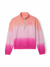 Happy Nation Fleece Quarter Zip Sweatshirt Pink Gradient Cozy Warm Size Small+