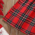 FANCYINN Toddler Baby Girl Plaid Dress Set Pleated Ruffle Christmas Size 3-4Y