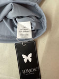 LOMON Women's Slim Fit Scoop Neck T-Shirt Gray Blue Size M