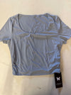 LOMON Women's Scoop Neck Short Sleeve T-Shirt Gray Blue Size S