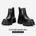 Jeossy Women's Nude Chelsea Combat Boots DJY9620, Platform, Size 9