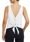 baleaf Women's White Sleeveless Loose Fit Yoga Tank Top Athletic L
