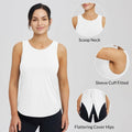 baleaf Women's White Sleeveless Loose Fit Yoga Tank Top Athletic L