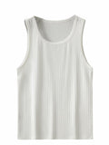 COZYEASE Men's Rib Knit Sleeveless Tank Top Green Small Casual Bodycon