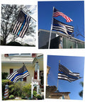 Eugenys Thin Blue Line American Flag 3x5 Ft Black White Blue Durable Grommets