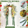 Chuangdi 36" Prelit Christmas Mailbox Swag Wreath with Pine Cones & Red Berries