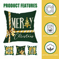 Fahrendom 4-Pack 16x16 Red Green Xmas Tree Snowflake Outdoor Pillow Covers