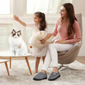 HARENCE Women's Slippers Memory Foam Fur Lined Closed Back Size 38/39