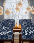 Christmas Chair Covers Set of 4 Snowflake Chair Slipcover Protector Washable
