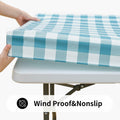 Smiry Rectangle Waterproof Vinyl Picnic Tablecloth 30x72 White Orange Plaid