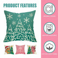 Fahrendom 4-Pack 18x18 Magenta Christmas Gingerbread Man Pillow Covers Set