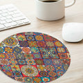 Boho Round Mouse Pad 8.7in Non-Slip Rubber Base Home Office Decor
