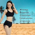 insgym AS1 Alpha Black Bikini Bottoms Ruched Drawstring Size XL