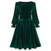IMEKIS Toddler Velvet Christmas Dress Dark Green Long Sleeve Size 2-3T