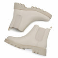 firelli Women Chelsea Ankle Booties Slip-On Winter Boots Ivory Size 9