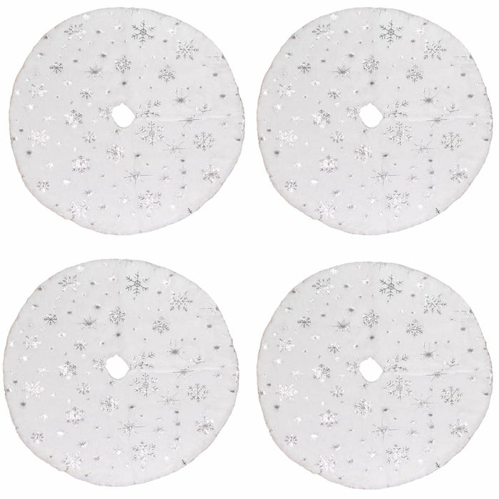4pcs 15" Christmas Tree Skirt Set Mini Holiday Decoration