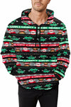 Runcati Mens Green Ugly Christmas Sherpa Hoodie Pullover Sweatshirt