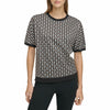 Andrew Marc Sport Women's Short Sleeve Sweatshirt Taupe Combo Medium