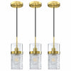 RAINLIGHTING 3 Pack Kitchen Island Pendant Light Clear Glass Brushed Bronze