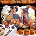 LINAYE Halloween Pumpkin Face Stickers Small Mini 72 PCS Decorating Kit