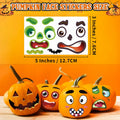 LINAYE Halloween Pumpkin Face Stickers Small Mini 72 PCS Decorating Kit