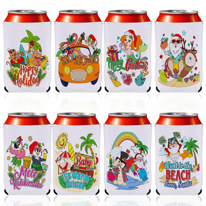 HOWAF 8pcs Christmas Coloring Crafts Sleeves for Kids Tropical Fun