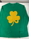 St Patrick's Day Women's Oversized Lucky Shamrock Long Sleeve T-Shirt Size M