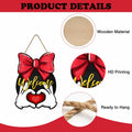 Bolisom Valentine's Day Wood Door Sign Red Love Heart Polka Dot Bow