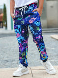 Kids Jogger Pants Tie Dye Volleyball Print Casual Sport Trousers Size 6-7