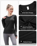 WANAYOU Women's Compression Dry Fit Long Sleeve Shirt 3 Pack Black Size S