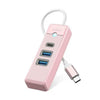 ORICO USB C Hub 3 Ports USB 3.1 to USB 3.0 Adapter Pink with 0.5ft Cable