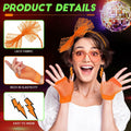 Maiteenly 80s Costume Accessories Purple Pink Neon Earrings Gloves 2 Sets