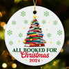 NewEleven Ceramic Christmas Ornament Book Lovers Gift Bookshelf Decor