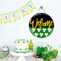 Bolisom St. Patrick's Day Shamrock Wood Door Sign Outdoor Porch Decor