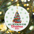 NewEleven Ceramic Christmas Ornament Book Lovers Gift Bookshelf Decor