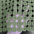 Elegant Comfort Table Runner Green Crochet Luxury Embroidery 16x20 Inch