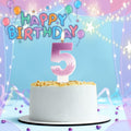 Zi Lan MGJJB-17 Rose Pink Gradient Number 17 Birthday Candle Cake Topper