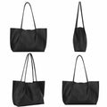 ZFZGFRCS Faux Leather Tote Bag Large Beige Handbag with Wallet