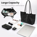 ZFZGFRCS Faux Leather Tote Bag Large Beige Handbag with Wallet