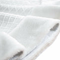USILAND Christmas Tree Skirt White Faux Fur Rhombus Texture Size 32