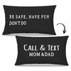 Mingnei Call Your Mom Reversible Decorative Pillow Cover 12x20 Black