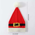 INOGIH Christmas Santa Hat Knitted Beanie Pom Pom Winter Cap Unisex - Size M