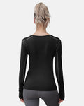 WANAYOU Women's Compression Dry Fit Long Sleeve Shirt 2 Pack Black Size M