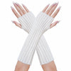 Hmxpls Knitted Kawaii Arm Warmers Wrist Warmers Women White