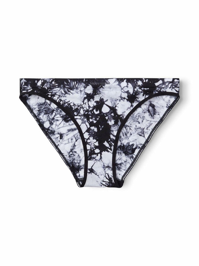 Happy Nation Girls Cool & Comfy Seamless Bikini Underwear Black Tie Dye Size L