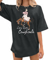 Western Halloween T-Shirt Funny Cowghouls Spooky Grey Size M
