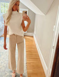 Himosyber Women's Knit Sweater Vest Sleeveless Top Apricot Size XSmall